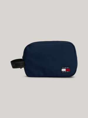 pochette toilette essential con distintivo blue da uomini tommy jeans