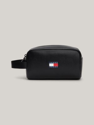 pochette toilette archive con logo black da uomini tommy jeans