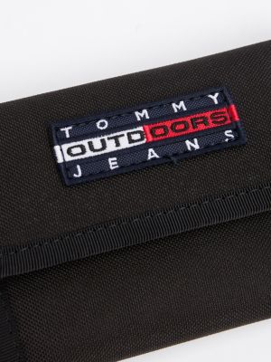 black archive outdoors logo trifold wallet for men tommy jeans