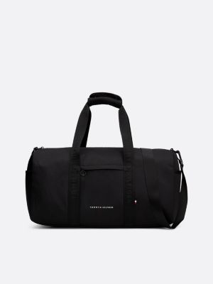 black repeat logo strap duffel bag for men tommy hilfiger