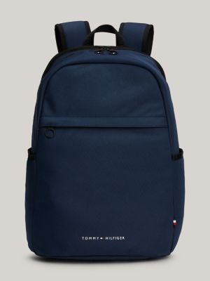 Rugzak met laptopsleeve en logo Blauw Tommy Hilfiger