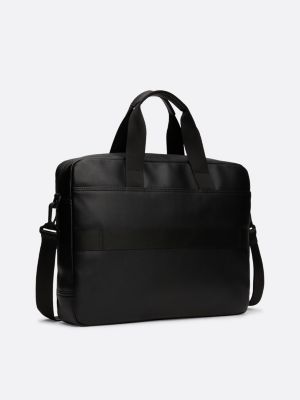 black contrast pocket laptop bag for men tommy hilfiger