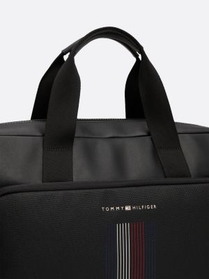 black contrast pocket laptop bag for men tommy hilfiger