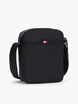 bolso reporter pequeño con parche con logo negro de hombres tommy hilfiger