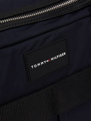 sacoche pour ordinateur portable à écusson bleu pour hommes tommy hilfiger