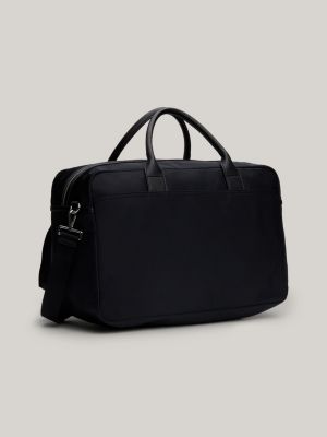 borsa da viaggio con logo nero da uomini tommy hilfiger