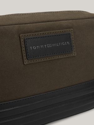 black casual water repellent camera bag for men tommy hilfiger