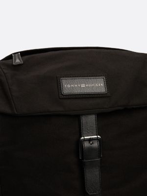 black casual water repellent backpack for men tommy hilfiger