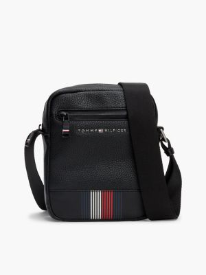 borsa reporter piccola con logo in metallo black da uomini tommy hilfiger