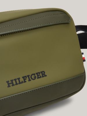 camera bag hilfiger monotype con logo verde da uomini tommy hilfiger