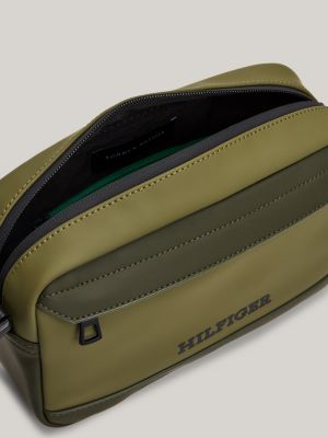 camera bag hilfiger monotype con logo verde da uomini tommy hilfiger