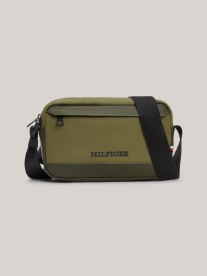 camera bag hilfiger monotype con logo green da uomini tommy hilfiger