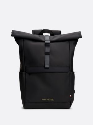 Hilfiger Monotype Logo Roll-Top Backpack | Black | Tommy Hilfiger