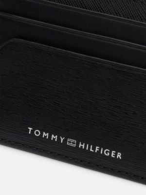 czarny skórzane etui na karty business premium dla mężczyźni - tommy hilfiger