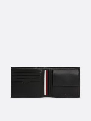 schwarz bifold-brieftasche aus leder für herren - tommy hilfiger