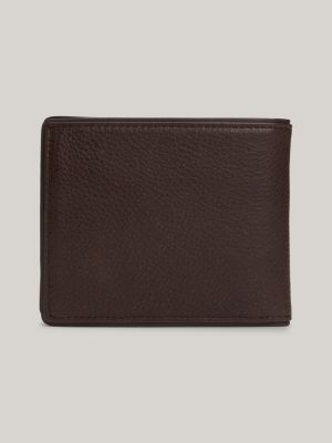 brown casual leather bifold wallet for men tommy hilfiger