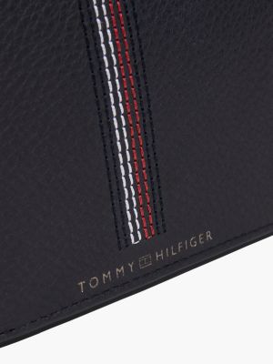 blauw casual leren bifold portemonnee voor heren - tommy hilfiger