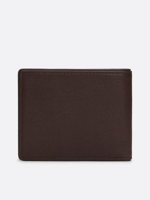 brown casual leather bifold wallet for men tommy hilfiger