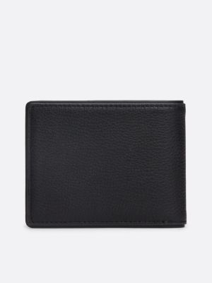 porta carte di credito casual in pelle nero da uomini tommy hilfiger