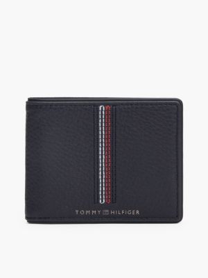 TH Monogram Leather Credit Card And Coin Wallet | Blue | Tommy 