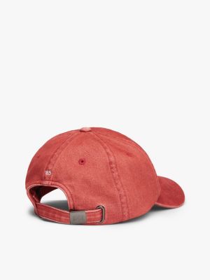 red hilfiger flag six-panel baseball cap for men tommy hilfiger