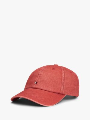 red hilfiger flag six-panel baseball cap for men tommy hilfiger