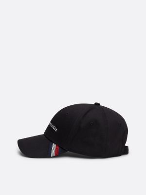 cappello da baseball con logo ricamato nero da uomini tommy hilfiger