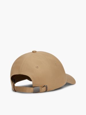 cappello da baseball con logo ricamato khaki da uomini tommy hilfiger