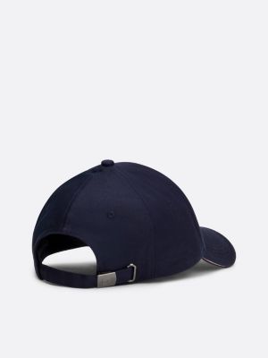 cappello da baseball corporate a sei sezioni blu da uomini tommy hilfiger