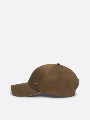 cappello da baseball corporate a sei sezioni verde da uomini tommy hilfiger