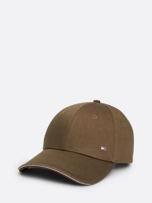 cappello da baseball corporate a sei sezioni verde da uomini tommy hilfiger