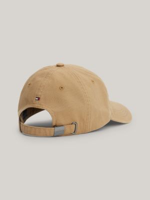 gorra de béisbol con seis paneles y logo caqui de hombres tommy hilfiger