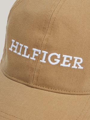 gorra de béisbol con seis paneles y logo caqui de hombres tommy hilfiger