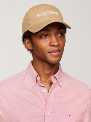 gorra de béisbol con seis paneles y logo caqui de hombres tommy hilfiger