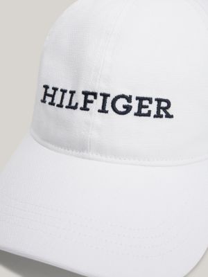 white hilfiger monotype six-panel baseball cap for men tommy hilfiger