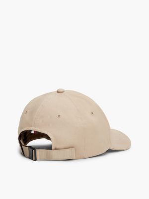 cappello a sei sezioni con monogramma th beige da uomini tommy hilfiger