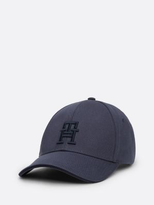 cappello a sei sezioni con monogramma th blue da uomini tommy hilfiger