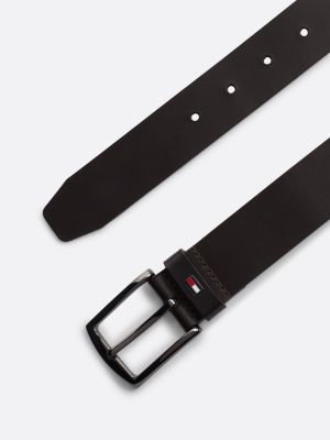 black enamel flag leather belt for men tommy hilfiger