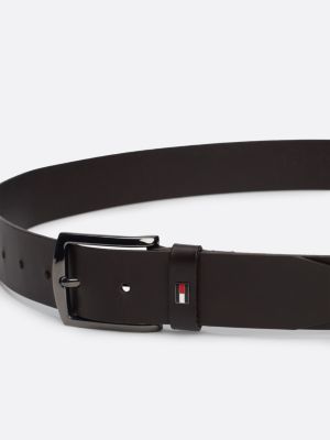 black enamel flag leather belt for men tommy hilfiger