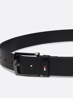 black enamel flag leather belt for men tommy hilfiger