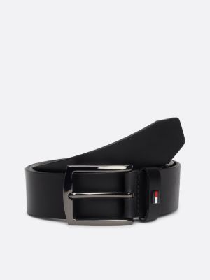 black enamel flag leather belt for men tommy hilfiger