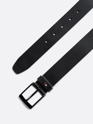 Ceinture en cuir a boucle carree Noir Tommy Hilfiger