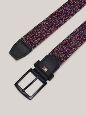 blauw elastische gevlochten riem voor heren - tommy hilfiger