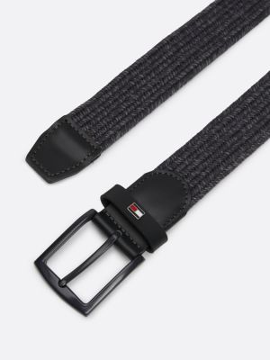 grey elastic braided belt for men tommy hilfiger