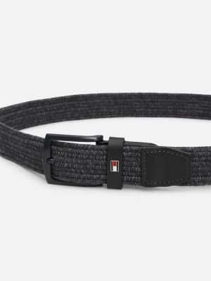 grey elastic braided belt for men tommy hilfiger