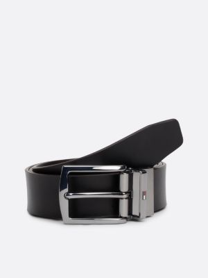 ceinture en cuir à boucle carrée réversible vert pour hommes tommy hilfiger