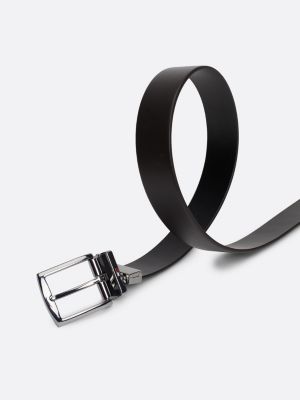 ceinture en cuir à boucle carrée réversible vert pour hommes tommy hilfiger