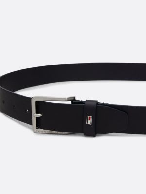 blue leather enamel flag belt for men tommy hilfiger