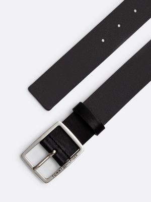 black casual square buckle leather belt for men tommy hilfiger