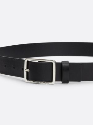 black casual square buckle leather belt for men tommy hilfiger